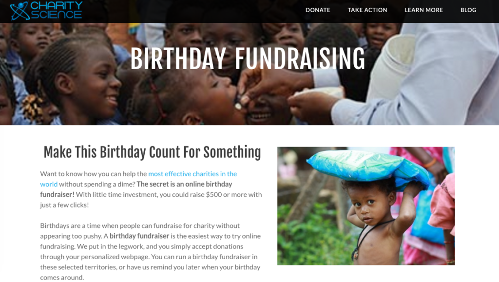 Charity Science Birthday Fundraising