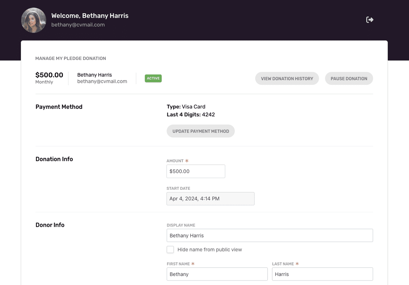 pledge-donor-portal