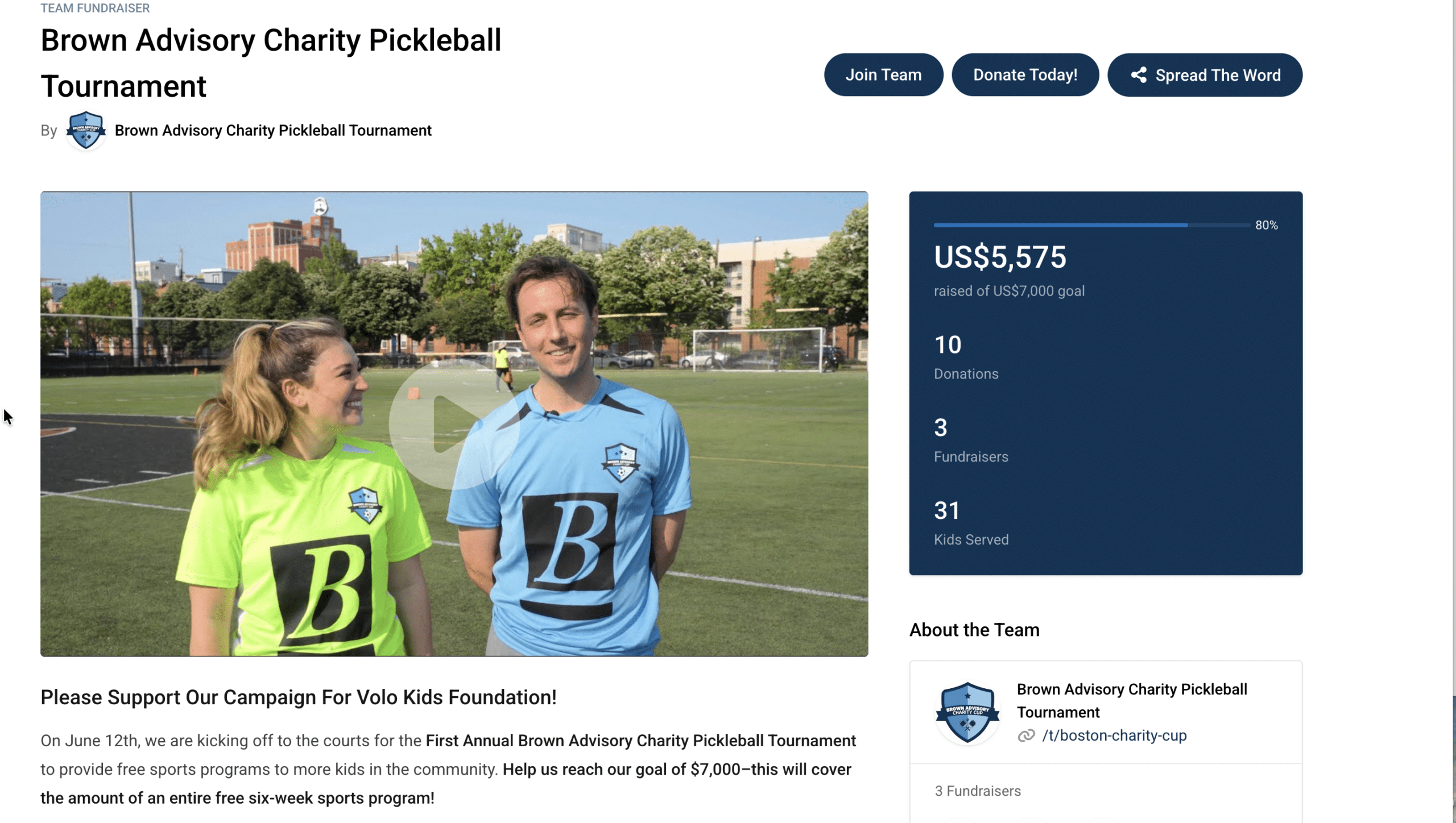 pickleball-peer-to-peer fundraiser 