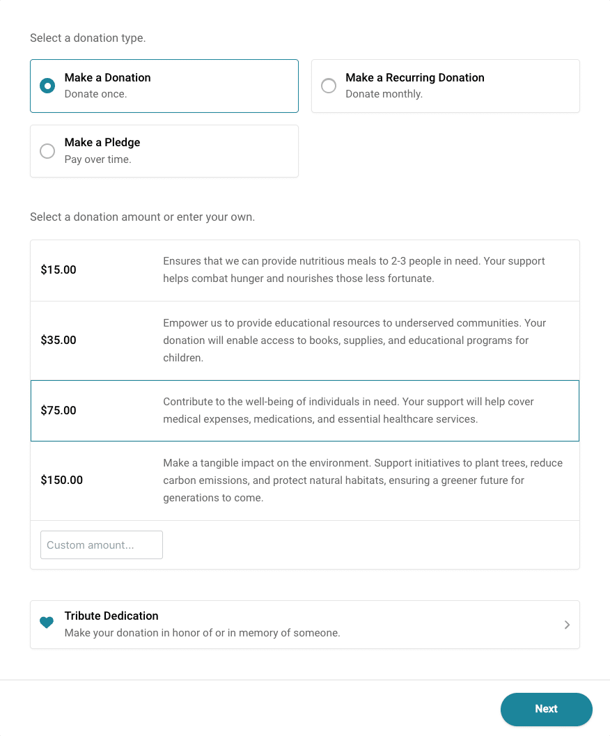 donation forms