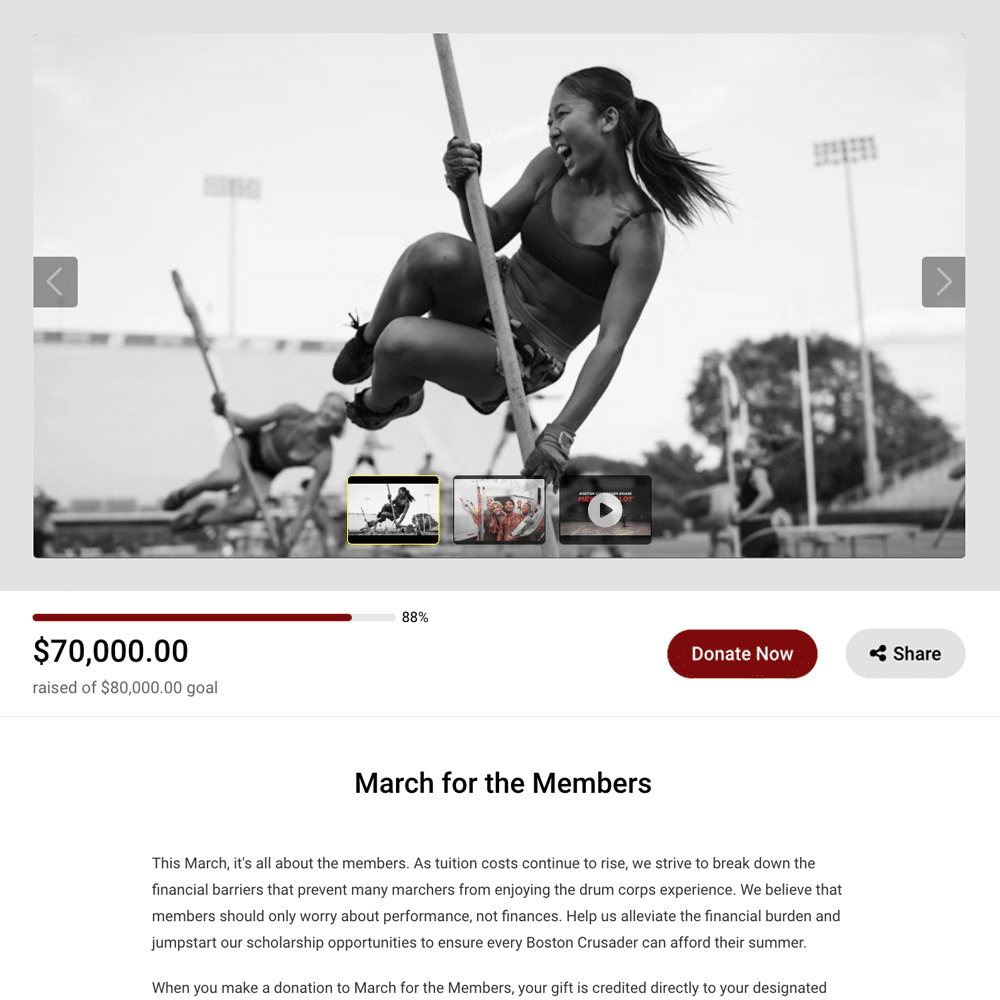 Person climbing a rope at a fundraising athletic event