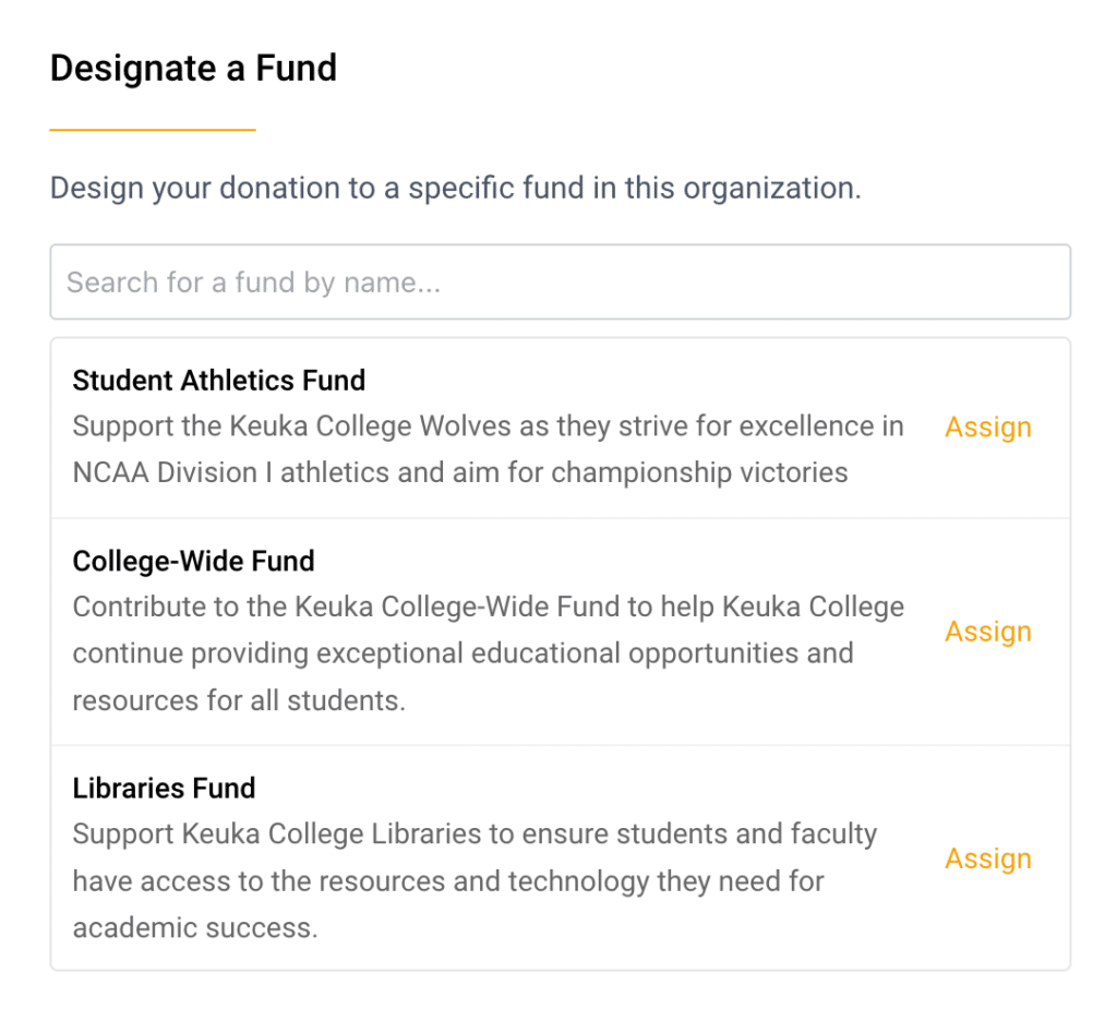 fund designation assignment