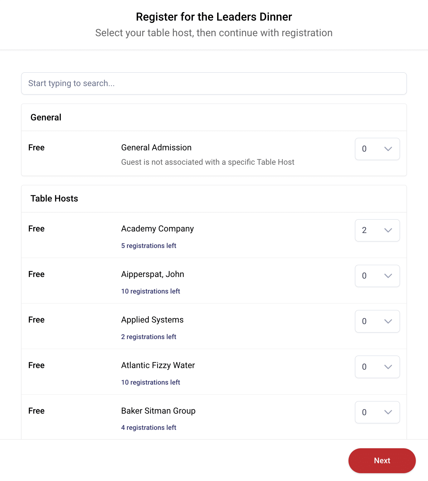 event ticketing form inventory