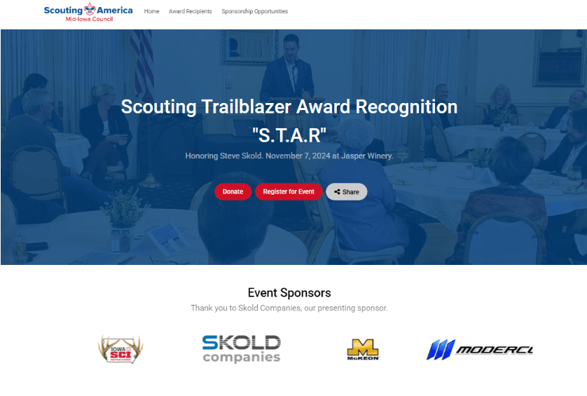 Scouting America Mid-Iowa Council’s event hosted on CauseVox