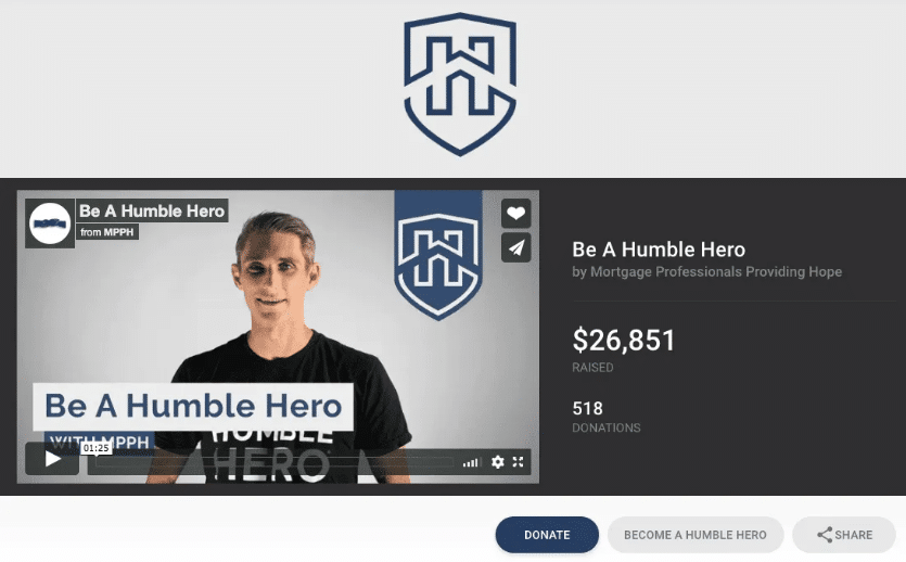 Be A Humble Hero's monthly giving program on CauseVox