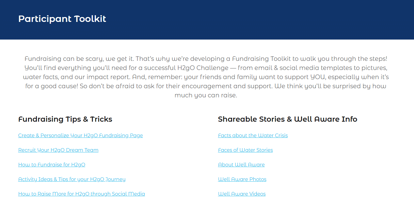 H2gO challenge participant toolkit