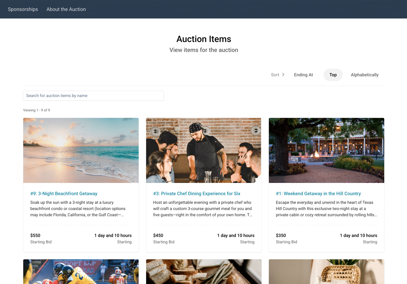 live auction gallery