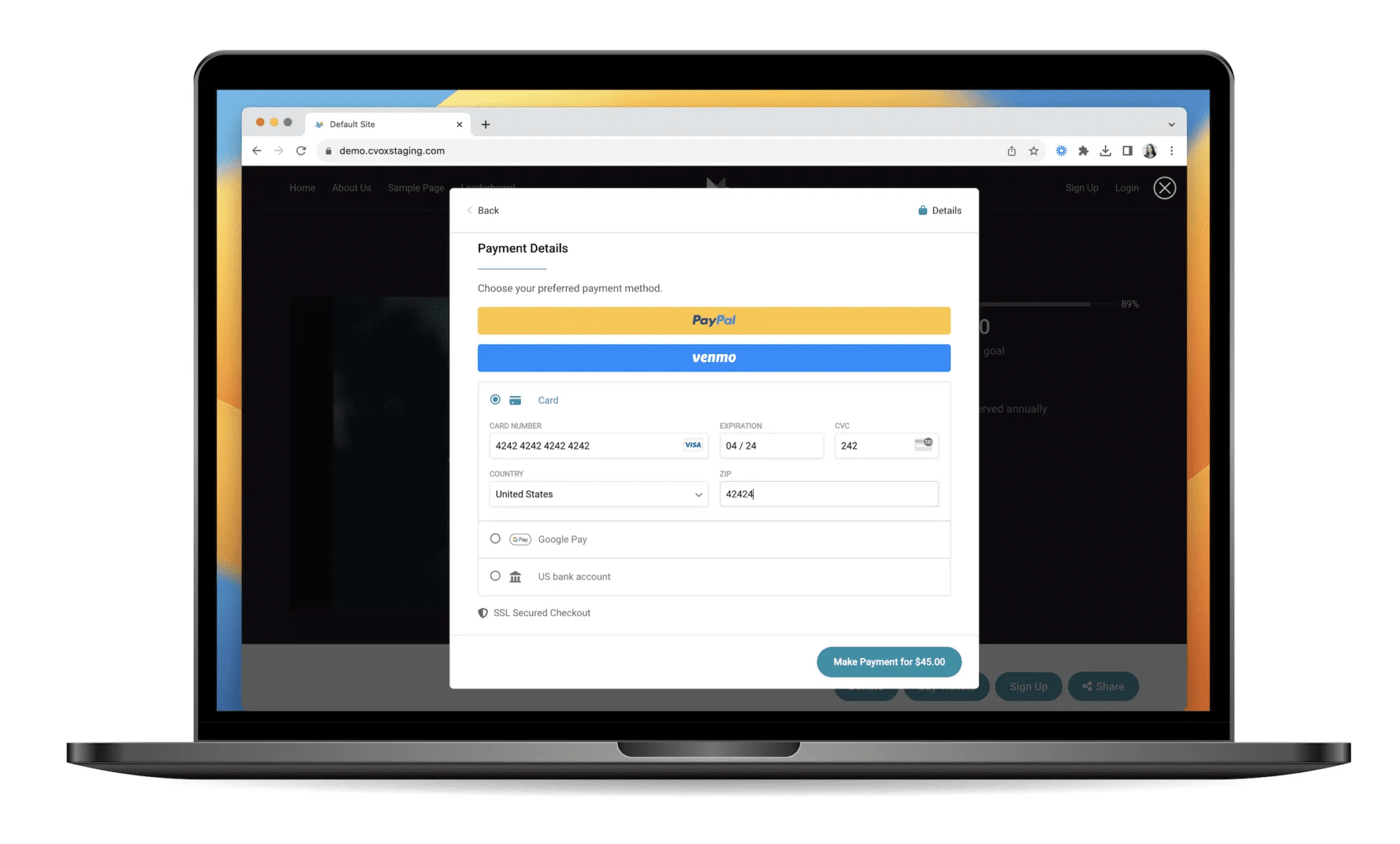 mobile wallet options causevox